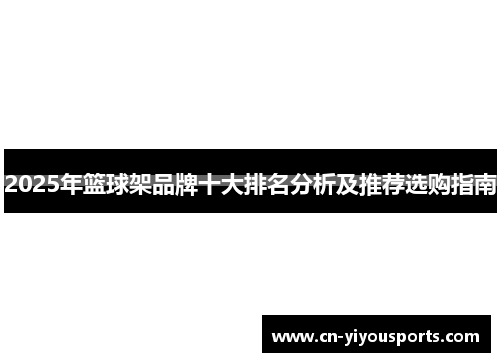 2025年篮球架品牌十大排名分析及推荐选购指南